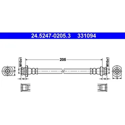 Bremsschlauch ATE 24.5247-0205.3 für Chevrolet Daewoo Aveo Kalos