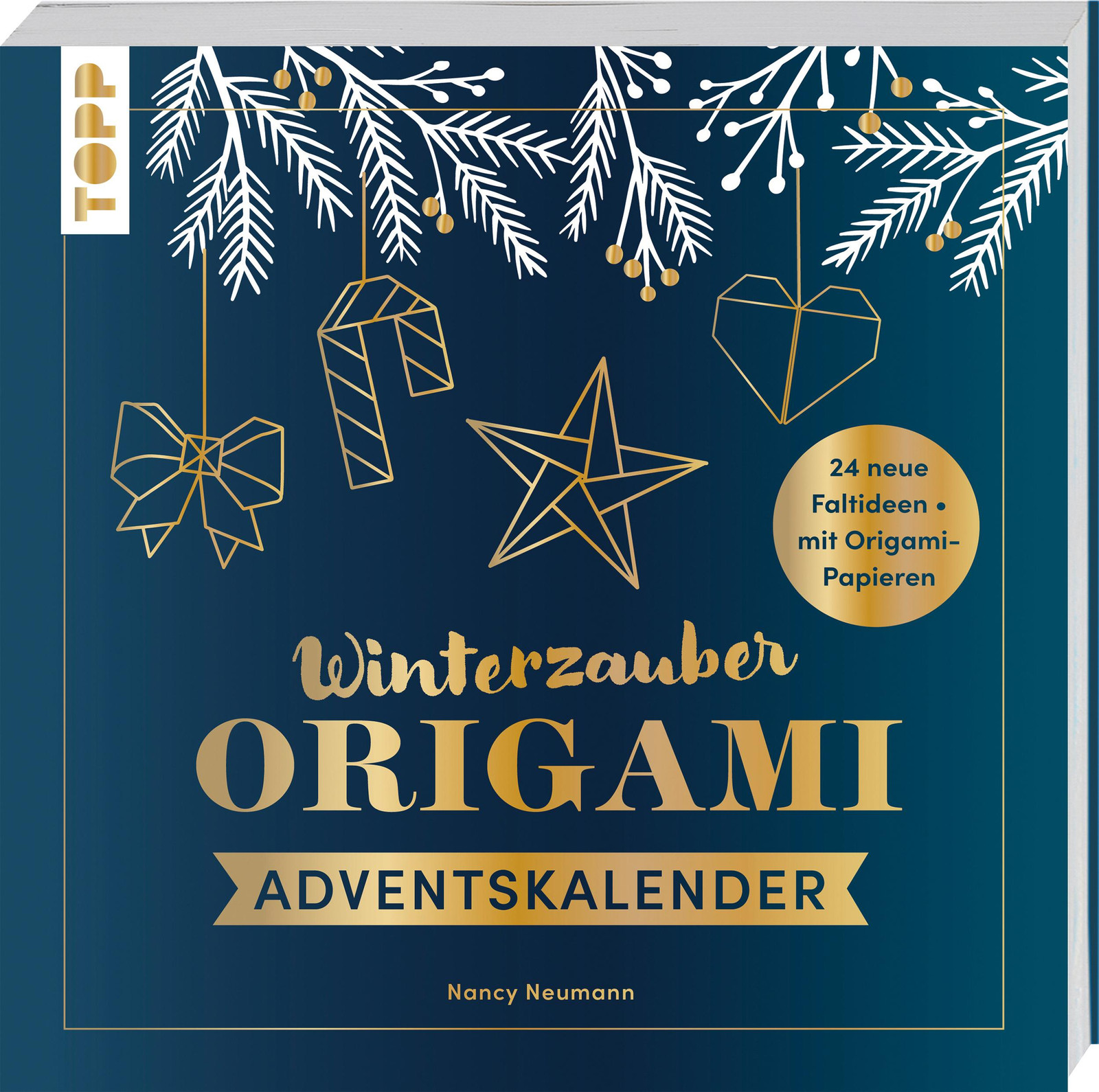 Frechverlag Origami Adventskalender Wintermagie met 24 vouwideeën en origami-papier