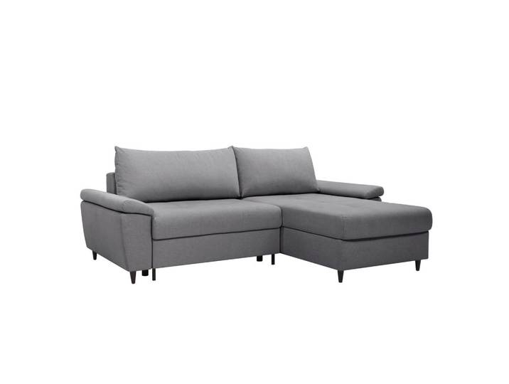Mid.you Ecksofa, Grau, Holz, Füllung: Silikon, Schaumstoffflocken, rechts montierbar, links montierbar, Ottomane links, Ottomane rechts, 248x174 cm, Made in EU, seitenverkehrt erhältlich, Armteil links, Armteil rechts, Wohnzimmer, Sofas & Couches, Wohnlandschaften, Ecksofas