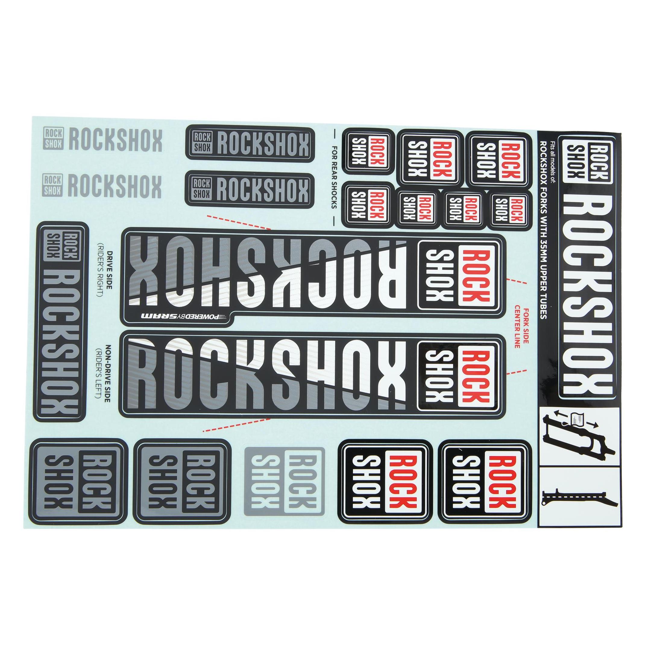 RockShox Fork Decal Kit, 35mm Forks MY18 white (11.4318.003.506)