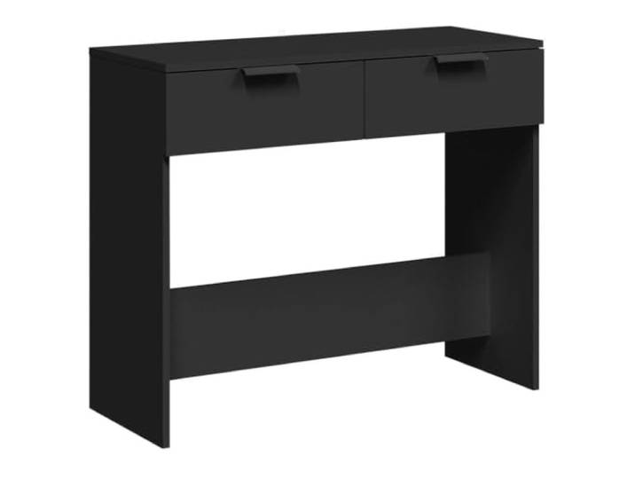 Konsolentisch Schwarz 90x36x75 cm aus Holzwerkstoff 2 Holzwerkstoff, 2 Schubladen, Tischplatte 90 cm, Wandmontage, feuchtigkeitsbeständig