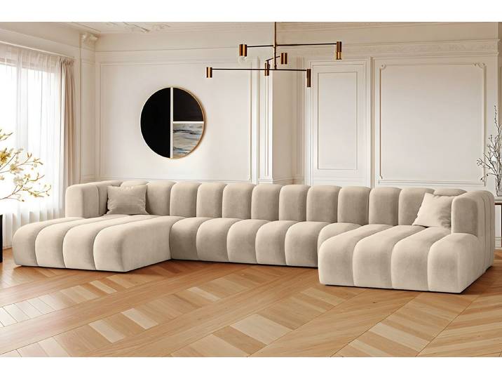 Kaiser Möbel Ecksofa U-form Sofa Grand U XL modular stoff Haga und Salvador, Große Auswahl an Farben, komfortabel, praktisch, modular