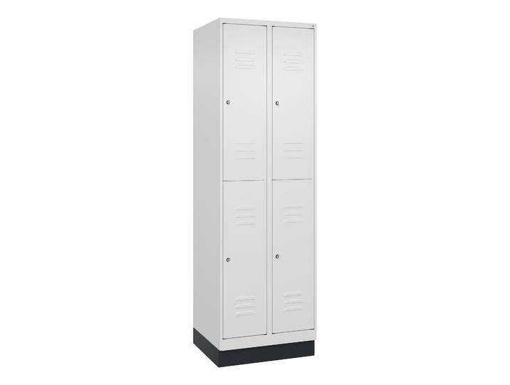 Garderobenspind C+P Classic PLUS, Weiss, mit 4 Türen, mit Schlüssel, Neu Robust - ideal für Büro und Empfangsbereich