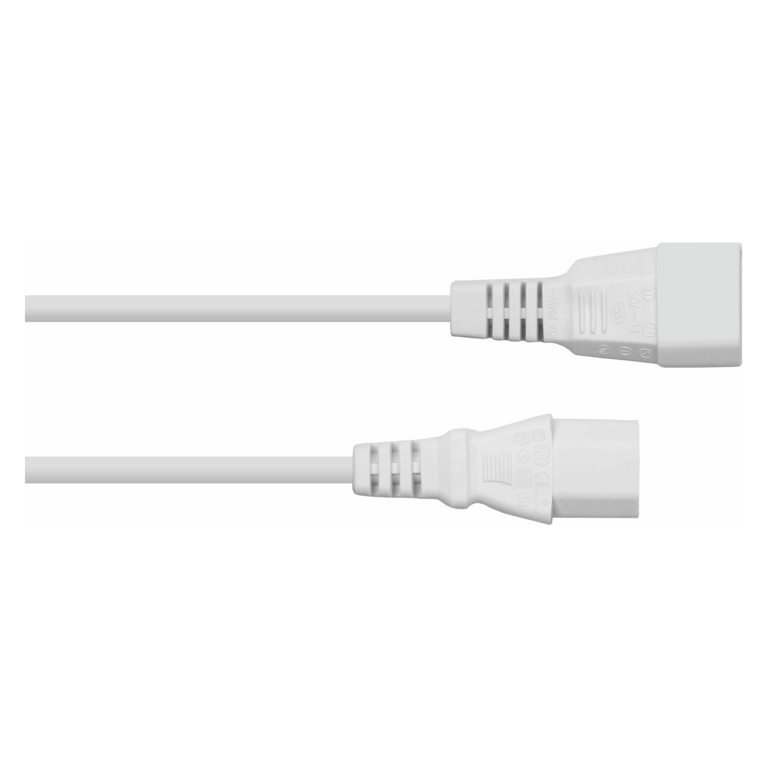 Kabelmeister Kaltgeräteverlängerung Kaltgeräte-Stecker C14 an Kaltgeräte-Buchse C13, weiss, 1,00mm² (5 m) (SK1430-W050)