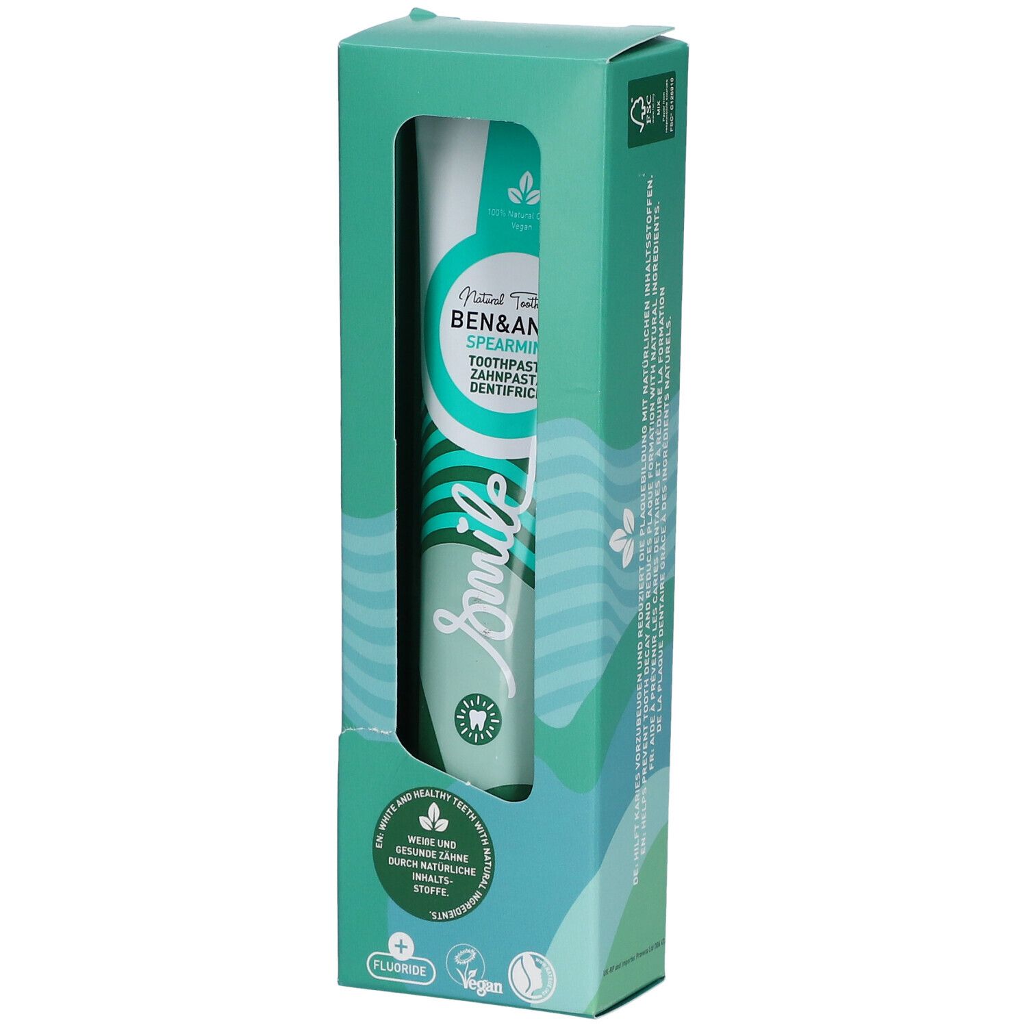 Ben & Anna Toothpaste Smile Spearmint Fluoride 75 ml Zahnpasta