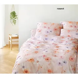 Elegante Bettwäsche Pastel - 135x200 cm + 40x80 cm	rosarot