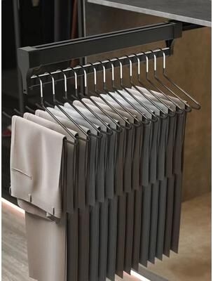 Inspired Finds Top Mount Extendable Wardrobe Pull Out Clothes Rail 15.75 In White