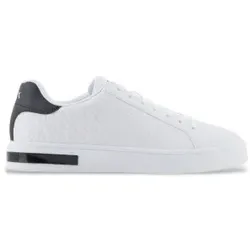A|X Armani Exchange für Herren. XM000140AF11916M0028 Weiße Turnschuhe mit Monogramm (42), Wohnung, Schnürsenkel, Lässig