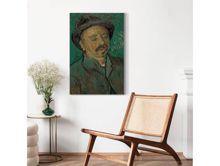 Leinwandbild Portrait of a oneeyed man Filz Grün/Grün 80 x 120cm