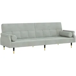 vidaXL Schlafsofa mit Kissen Hellgrau Samt