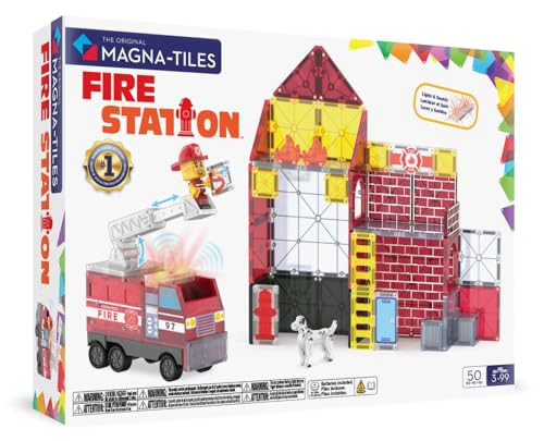 MAGNA-TILES® Brandweerkazerne magnetische bouwset, 50-delig