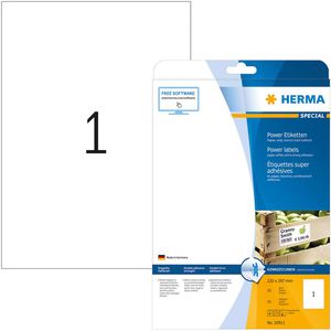 Herma Universaletiketten 10911 Special, weiß, Power Etiketten, 210 x 297 mm, 25 Blatt, 25 Stück
