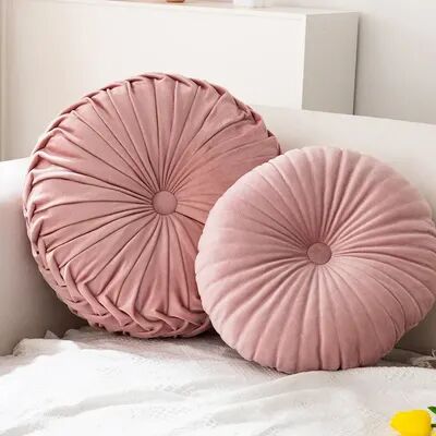 Lush Living Finds Round Pumpkin Pillow Pink Cushion Living Room Sofa Decorative Wheel Futon qianfen