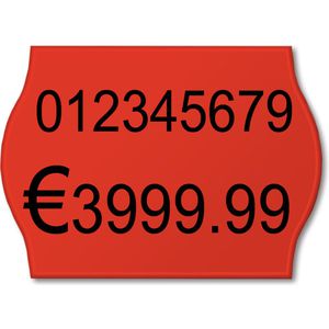 METO Preisetiketten 9506165, rot, 26 x 12 mm, permanent klebend, 6 Rollen à 1000 Stück