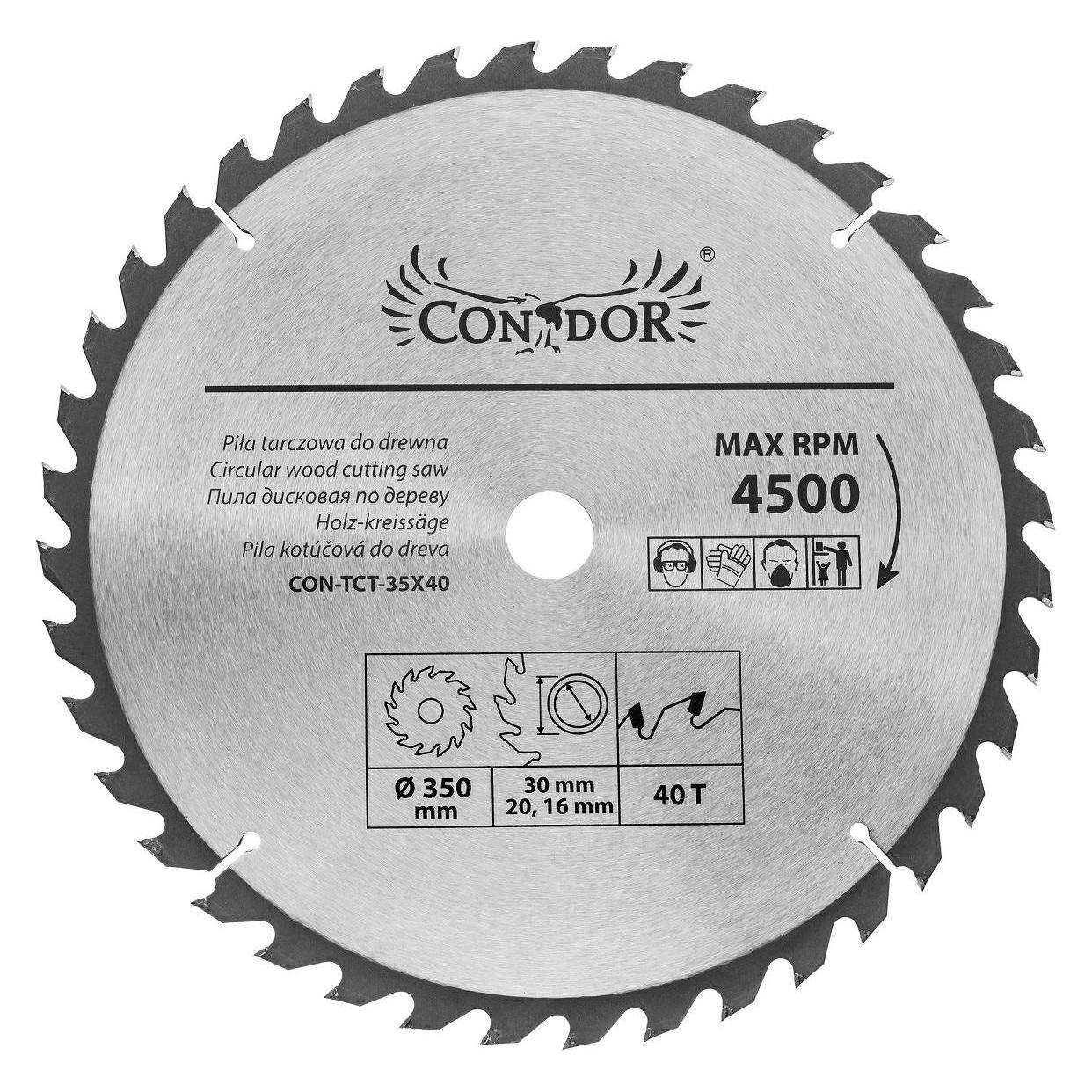 Drel CONDOR PIŁA TARCZOWA WIDIOWA 350 x 30 x 40-ZĘBÓW (TCT-3504)