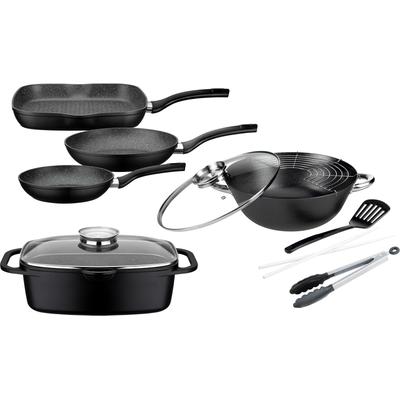 Topf-Set GSW "Gourmet Granit", schwarz, Töpfe, Induktion