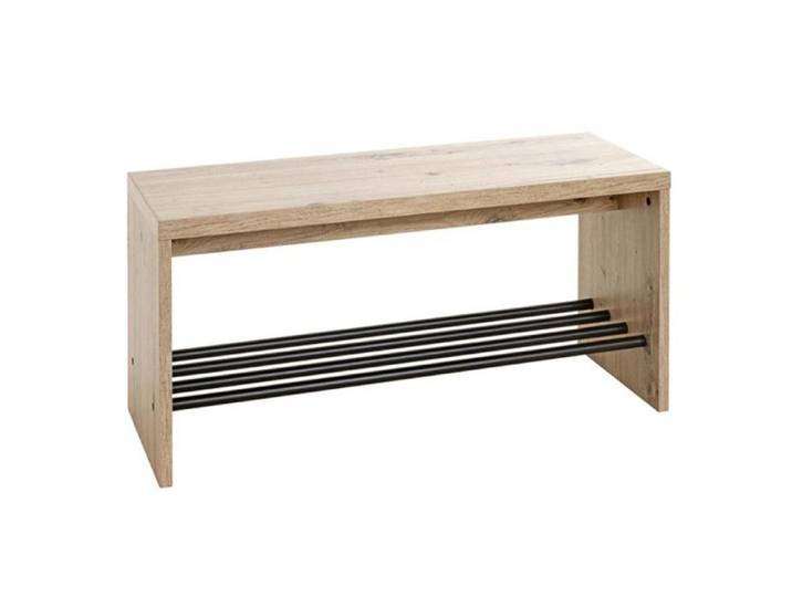 Banc & Meuble à Chaussures  Miranda  80cm Chêne & Noir