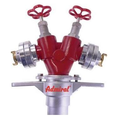 Admiral Hydrantenstandrohr STORZ Aluminium DN 80 2 x Abgang Schnellkupplung, 2 Ventile (1090bv-80-GG)