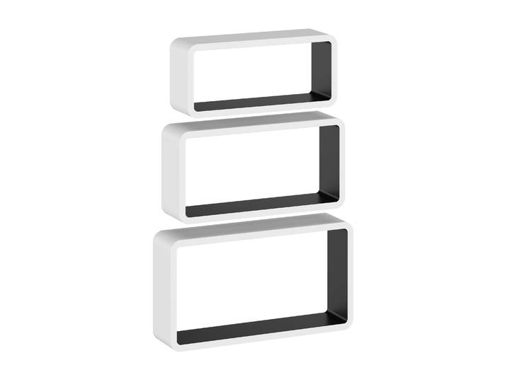 Wandregal NOVA 3er Set weiss/schwarz