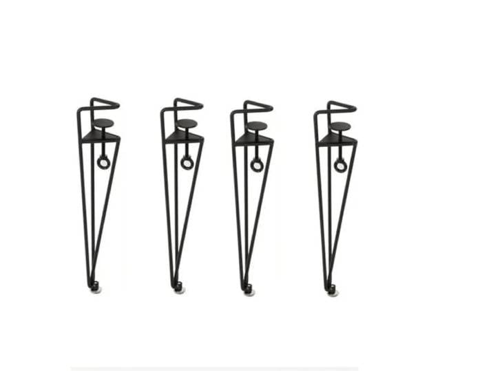 FJOADNVM Tischbeine Abnehmbarer DIY-Tischständer aus schwarzem Metall 4 teile/satz Von Haushalt Tragbare Einfache Esszimmer Ohne Bohren Unterstützung Gebühr(45cm)
