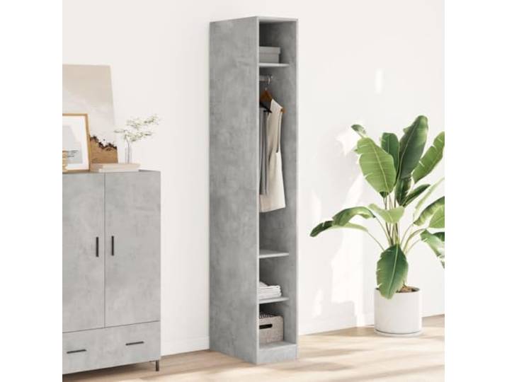 HKLGBVCR Kleiderschrank, grau, Beton, 30 x 50 x 200 cm, Holz aus Technik