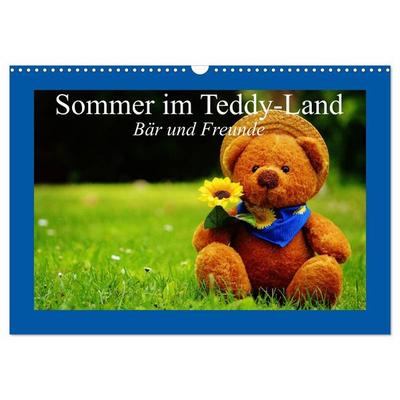 Sommer im Teddy-Land. Bär und Freunde (Wandkalender 2026 DIN A3 quer), CALVENDO Monatskalender