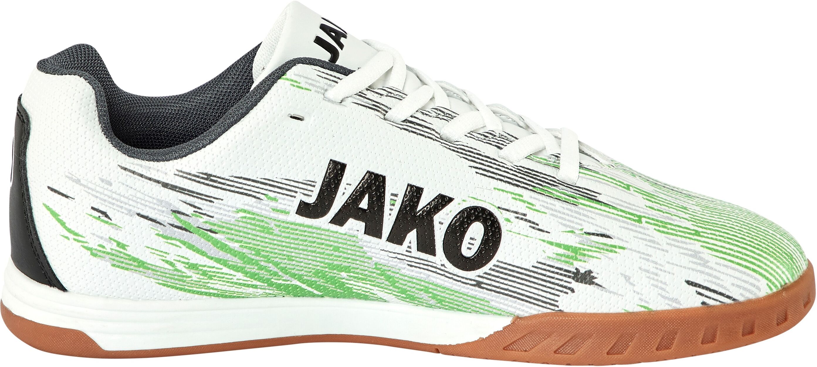 Indoorschuh JAKO "J-SI STEPOVER", Mädchen, Gr. 31, grün (weiß, neon grün), Synthetik, Schuhe Indoorschuh weiß, neon grün 31