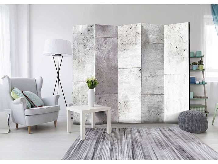 Paravent Concretum Murum acoustique Intissé sur bois massif Blanc 225 x 172cm