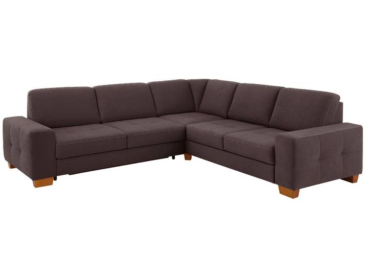 Ecksofa, Dunkelbraun, 276x271 cm, Luxus-Microfaser, Federkern & Sitztiefenverstellung, Modern, Home-affaire