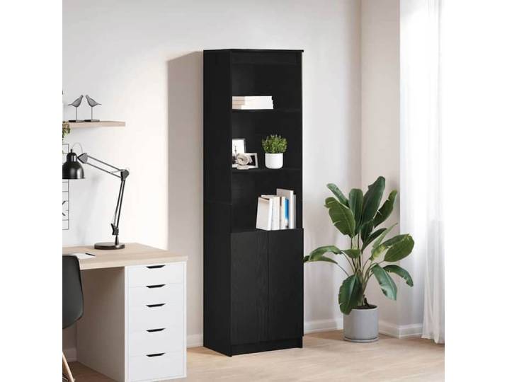SALE 2026  Armoire/Cabinet à tiroirs Noir - Buffet haut chêne noir 50x35x180cm - bois d'ingénierie PRO210704371