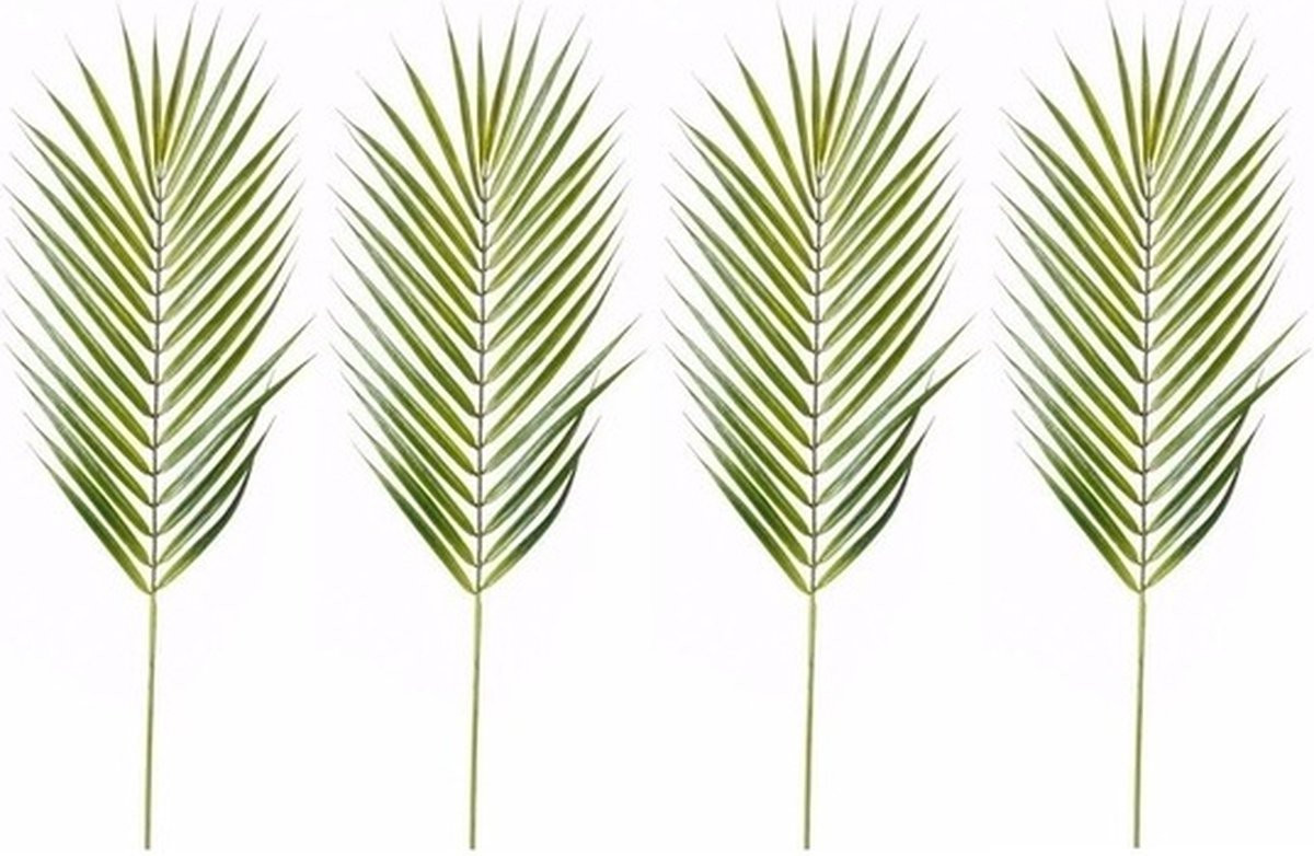 Set van 4 kunstplanten Chamaedorea palm met blad, Hoogte: 75 cm