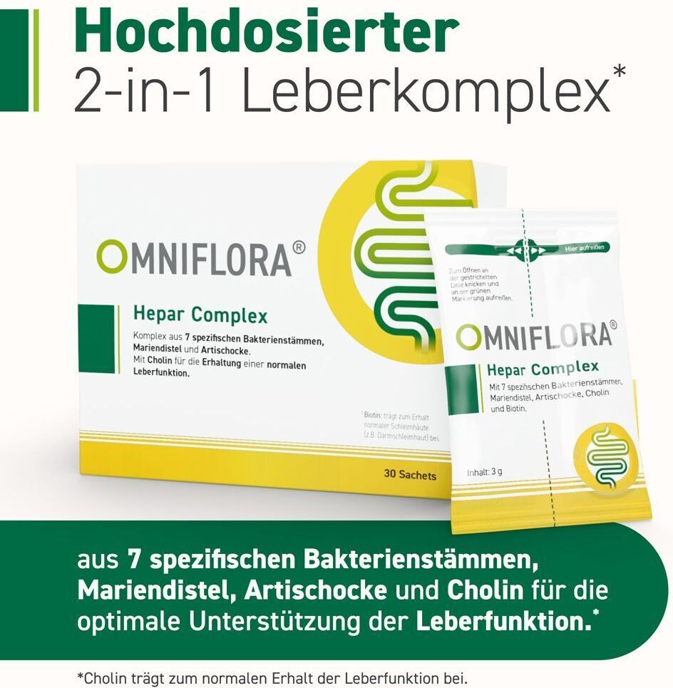 Omniflora Hepar Complex m.Cholin glutenfr.Sachets 2x 2x30 St Beutel