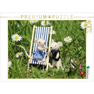 CALVENDO Puzzle Familie Maus macht Urlaub | 1000 Teile Lege-Größe 64x48cm Foto-Puzzle für glückliche Stunden