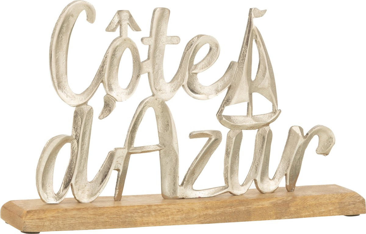 J-Line Decoratie Cote D'azur Op Voet - Zilver - Aluminium
