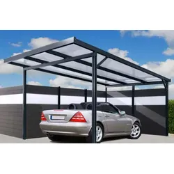 Gutta Seitenwand für Carport  WPC Dielen grau Weiß
