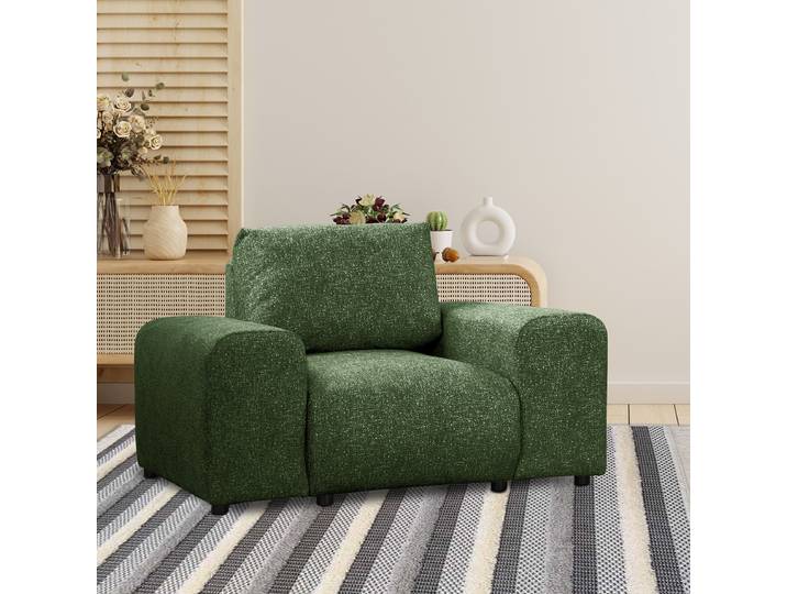 Fauteuil Vert Tissu structuré Blerta 119 x 79 x 108cm