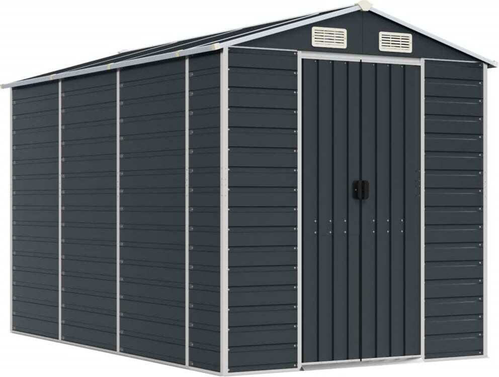 Gerätehaus Anthrazit 191x300x198 cm Verzinkter Stahl