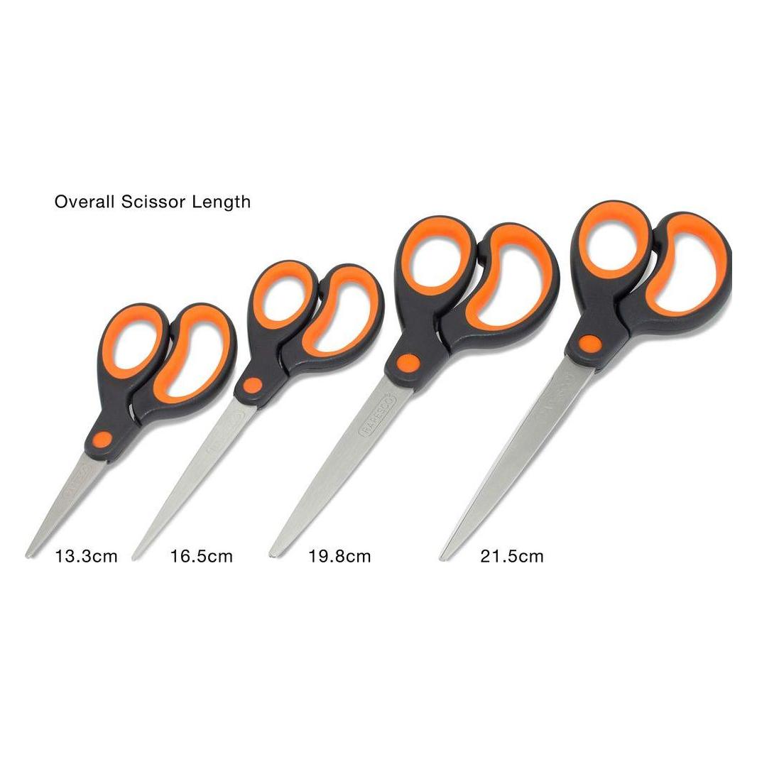 Rapesco Soft Grip Scheren RA-1577 (orange), Paket à 4 Stück (21.50 cm) (1577)