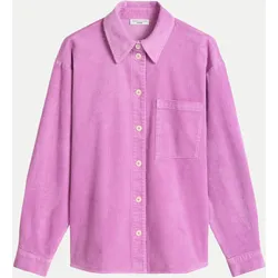 Cordbluse mit Brusttasche Rosa S