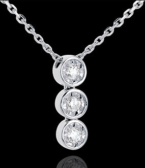 Edenly Collier Trilogie Sternschnuppe in Weissgold - 3 Diamanten