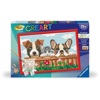 CreArt, Malen nach Zahlen Kinder - Hunde und Katze