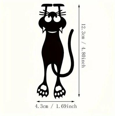 Inspire Select Black Cat Acrylic Hollow Bookmark Creative Hanging Page Marker For Book Lovers 1 Pc