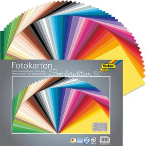 Folia Fotokarton 6135/50 99, 35 x 50 cm, 50 Farben sortiert, 300g/m², 50 Blatt