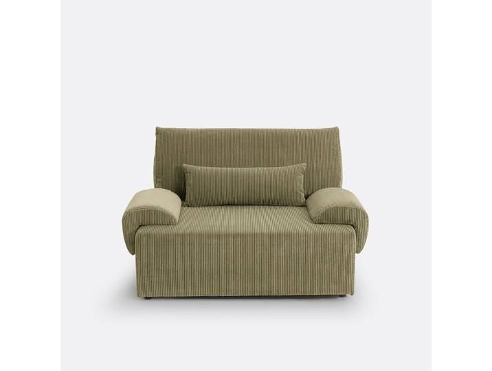 LA REDOUTE Canapé convertible avec coffre, 2 places, velours côtelé moyennes côtes,MAONA Vert Kaki