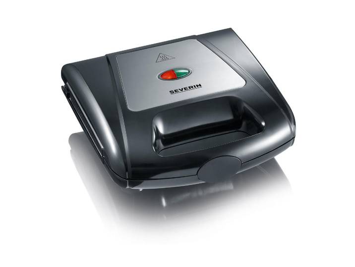 Sandwichmaker SEVERIN SA 2968 , schwarz (schwarz, grau), Sandwichmaker, Sandwichmaker, Lieferung mit passendem CH-Fixadapter