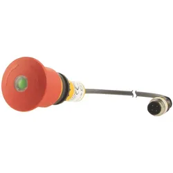 Eaton 182972 NOT-HALT-/NOT-AUS-Taste, Classic, Palmenform, 45 mm, Drehentriegelung, 2 Ö, Kabel (schwarz) mit M12A-Stecker, 4-polig, 0.2 m