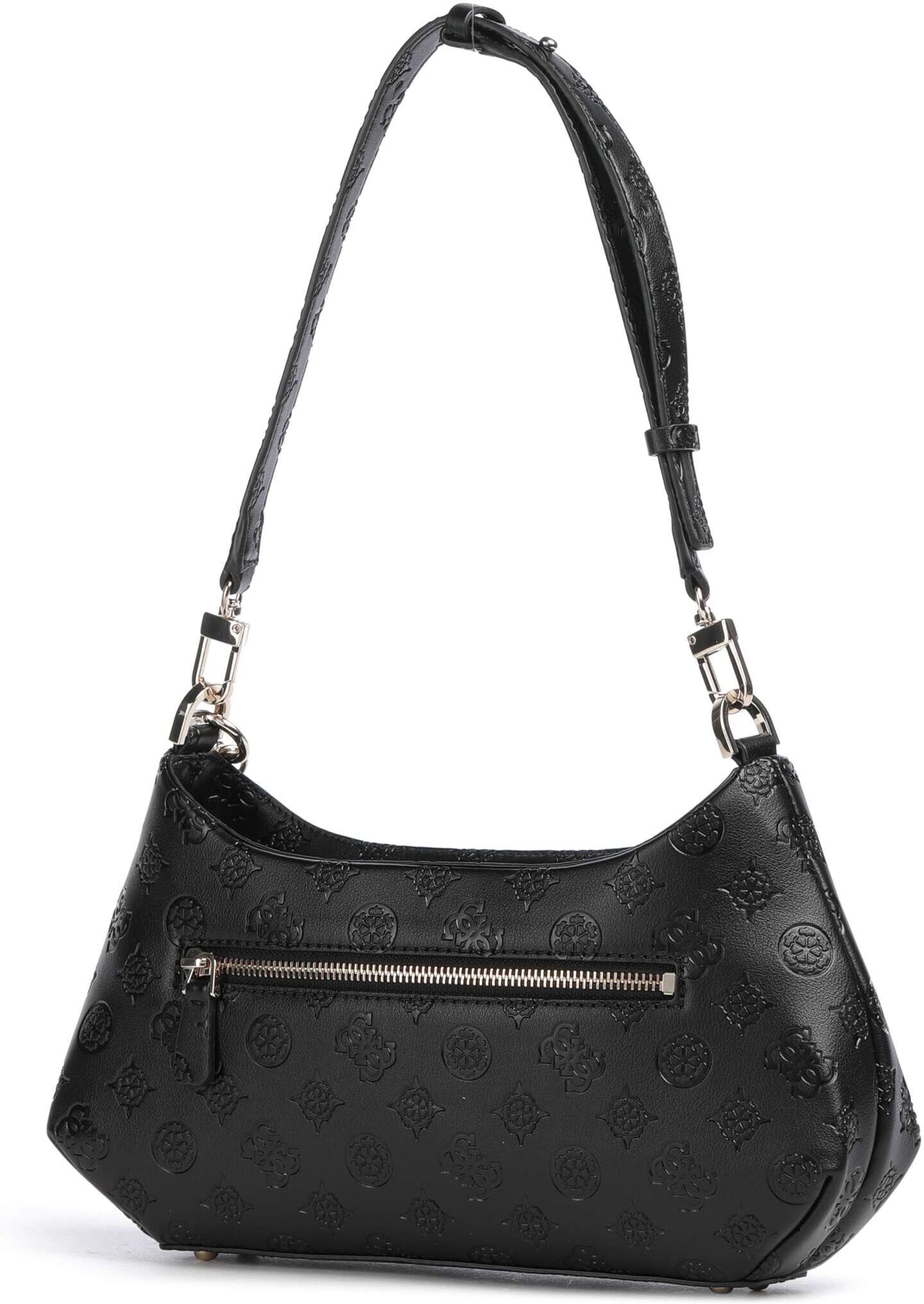 Guess Carmella Schultertasche aus Leder, schwarz