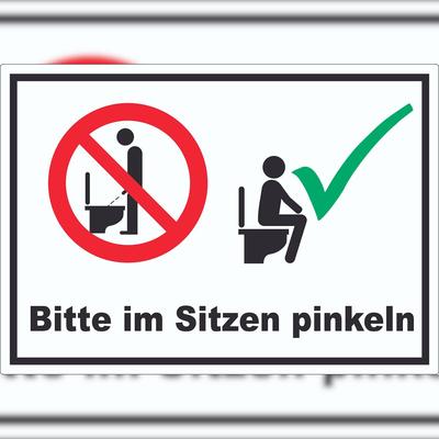 HB-Druck Bitte im Sitzen pinkeln Aufkleber A0 (841x1189mm)