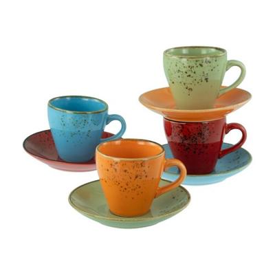 CreaTable Nature Collection Mediterran Tassen Set 8-tlg Steinzeug