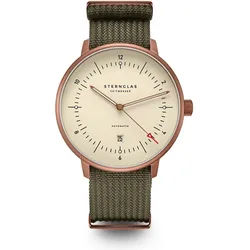 STERNGLAS - NAOS XL - AUTOMATIK - Alabaster - Field 20 waldgrün / 42MM